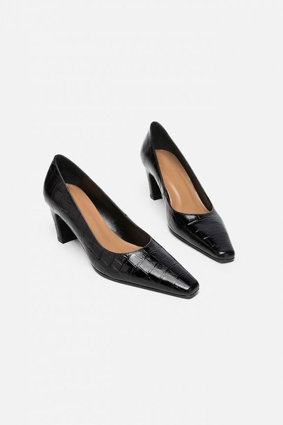 Flattered Iggy Black Croco Leather-1